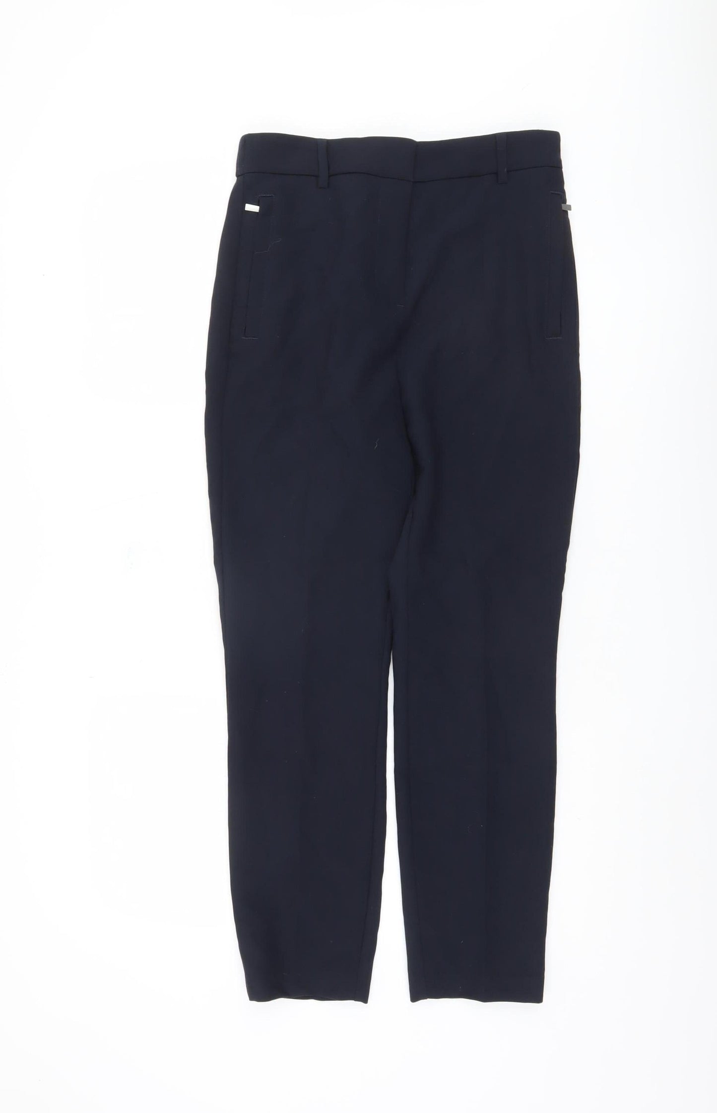 Womens UK Size 10R NEXT Regular Fit Straight Black Trousers