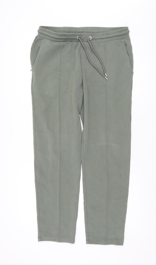 Womens UK Size M Marks and Spencer Regular Fit Casual Green Trousers