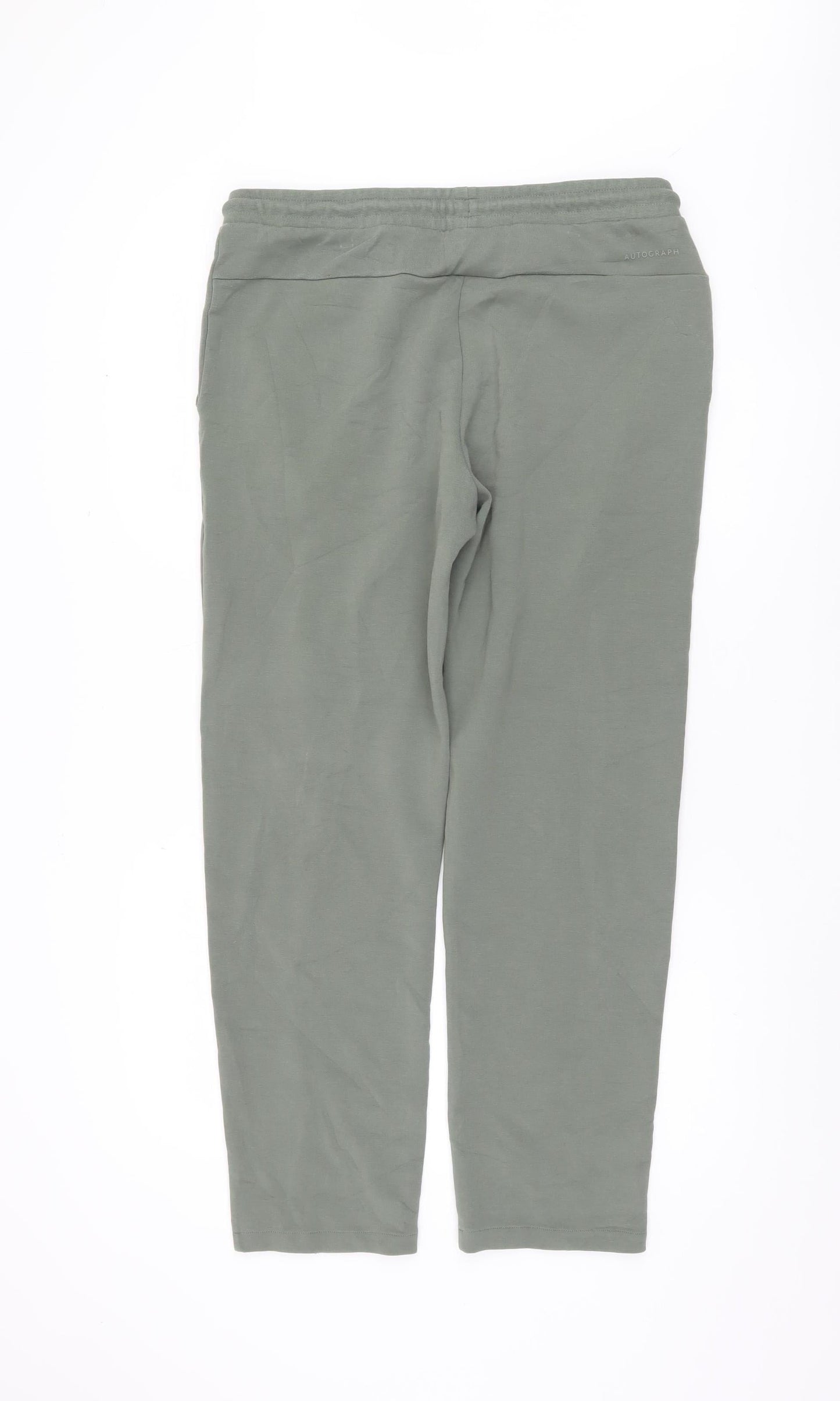 Womens UK Size M Marks and Spencer Regular Fit Casual Green Trousers