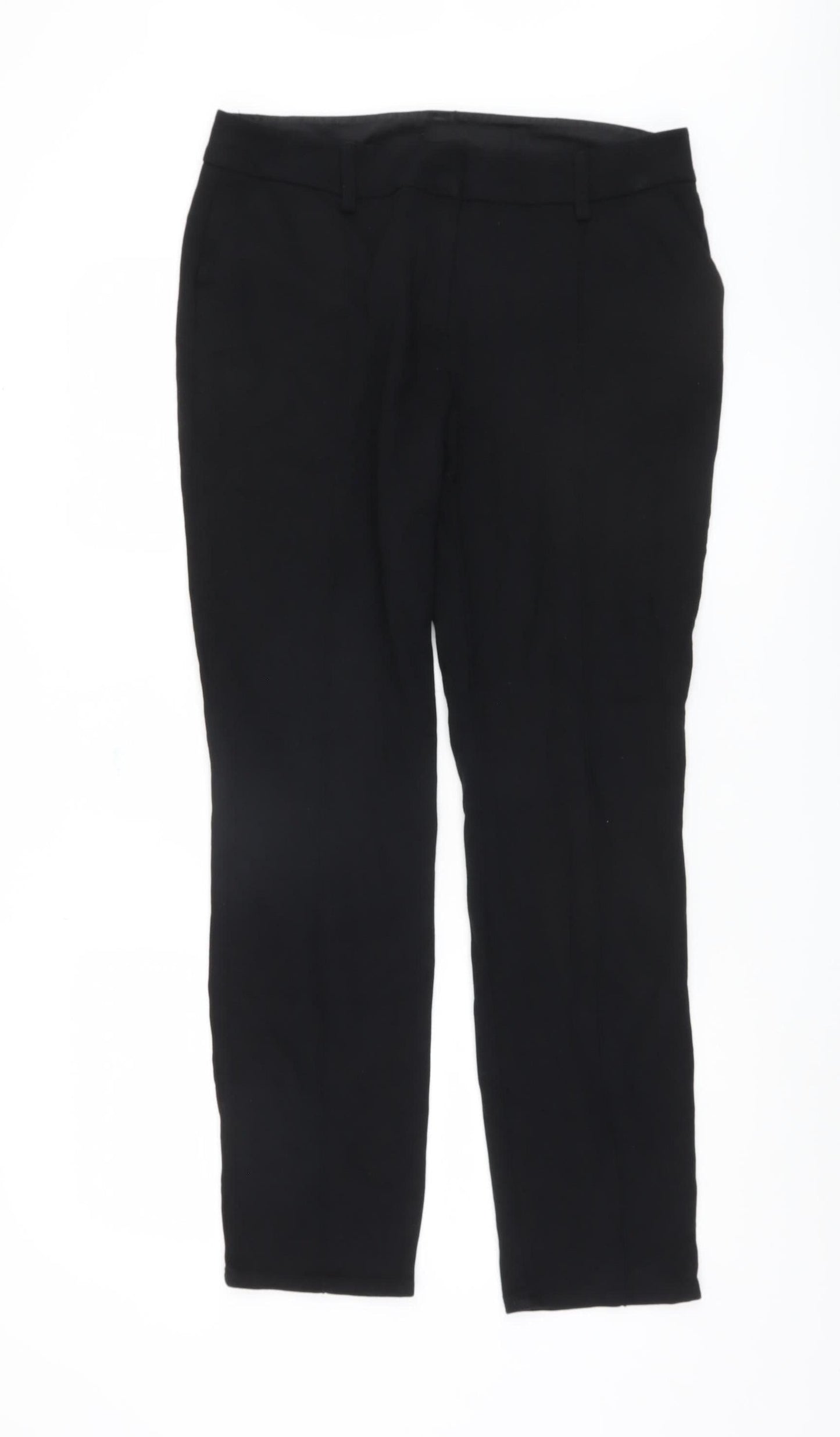 Womens UK Size 12 Wallis Regular Fit Business Casual Workwear Black Trousers