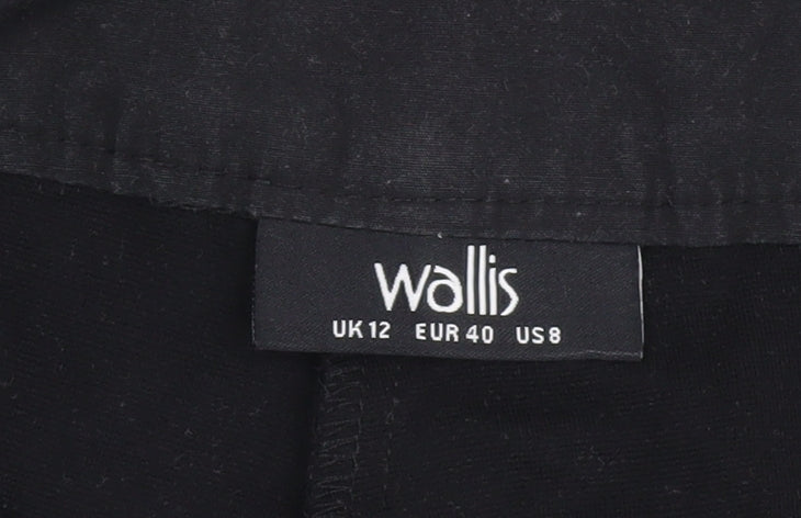 Womens UK Size 12 Wallis Regular Fit Business Casual Workwear Black Trousers