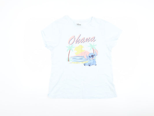 Womens UK Size S Disney White Basic T-Shirt