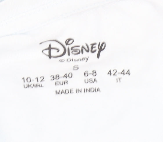 Womens UK Size S Disney White Basic T-Shirt
