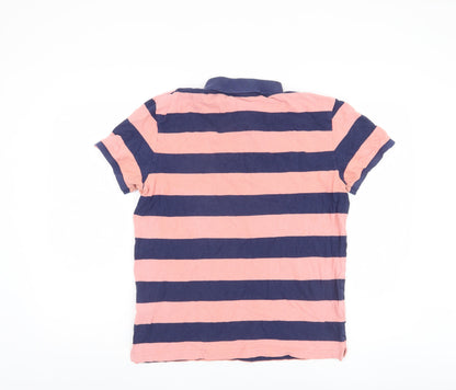 Gant Men's Multicoloured Striped Polo Shirt M Cotton