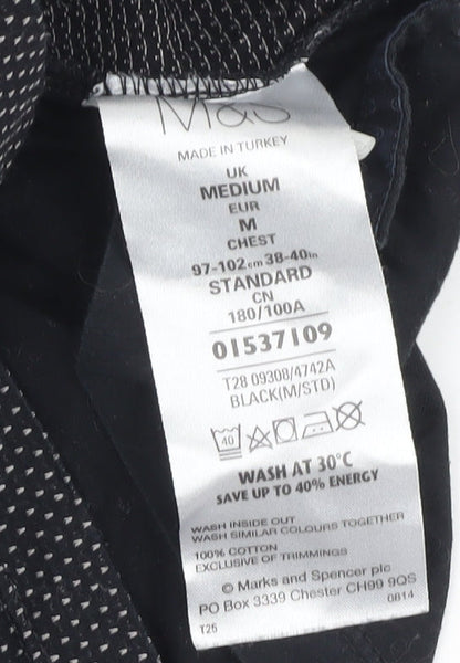 Marks and Spencer Men's Black Polo Shirt, M