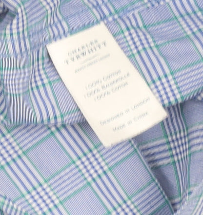 Charles Tyrwhitt Men's Blue Check Extra-Slim Fit Shirt