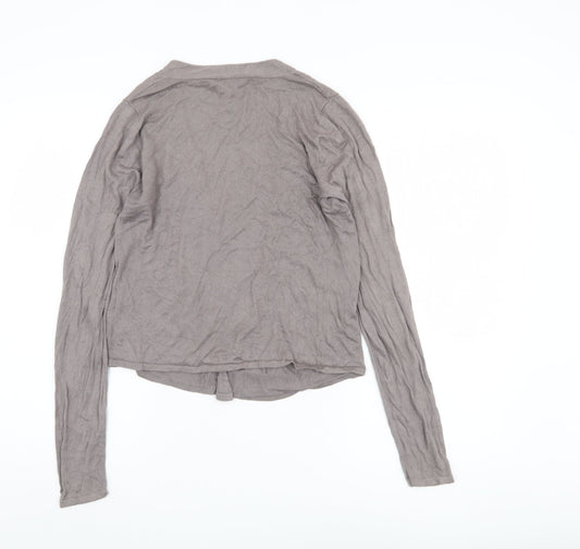 East Women’s Grey Cardigan Size 10 Knit Silk Blend