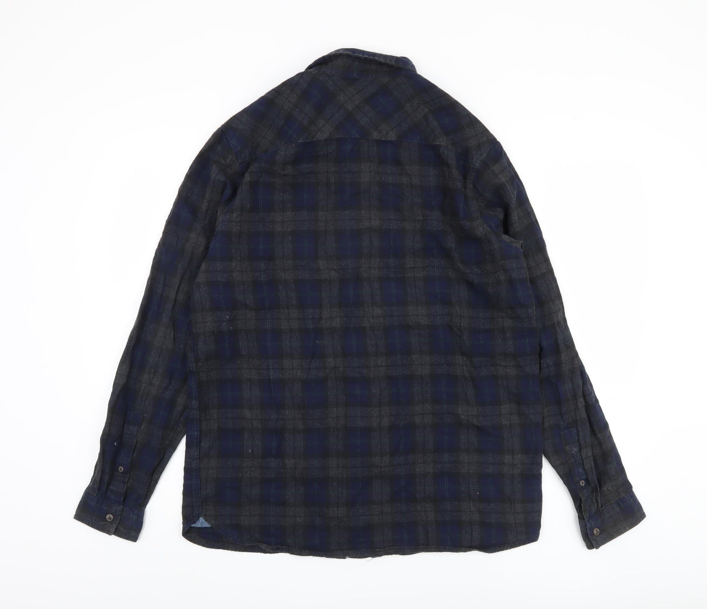 Farrell Men's Blue Plaid Long Sleeve Shirt Size L