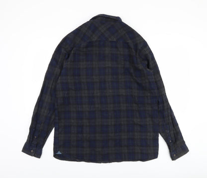 Farrell Men's Blue Plaid Long Sleeve Shirt Size L