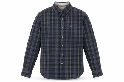 Mantaray Men's Blue Plaid Button-Up Shirt Medium 39"-42"