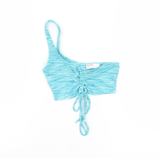 Bershka Women's Blue Cropped Tank Top XS