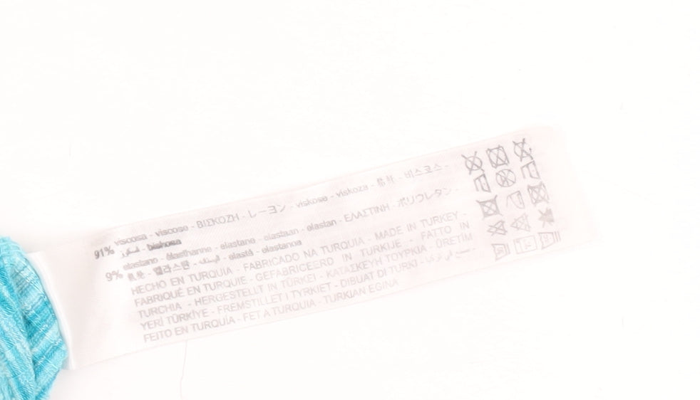 Bershka Women's Blue Cropped Tank Top XS