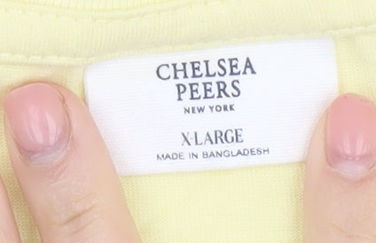 Womens UK Size XL Chelsea Peers Yellow Basic T-Shirt