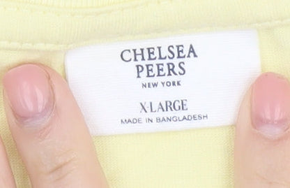 Womens UK Size XL Chelsea Peers Yellow Basic T-Shirt