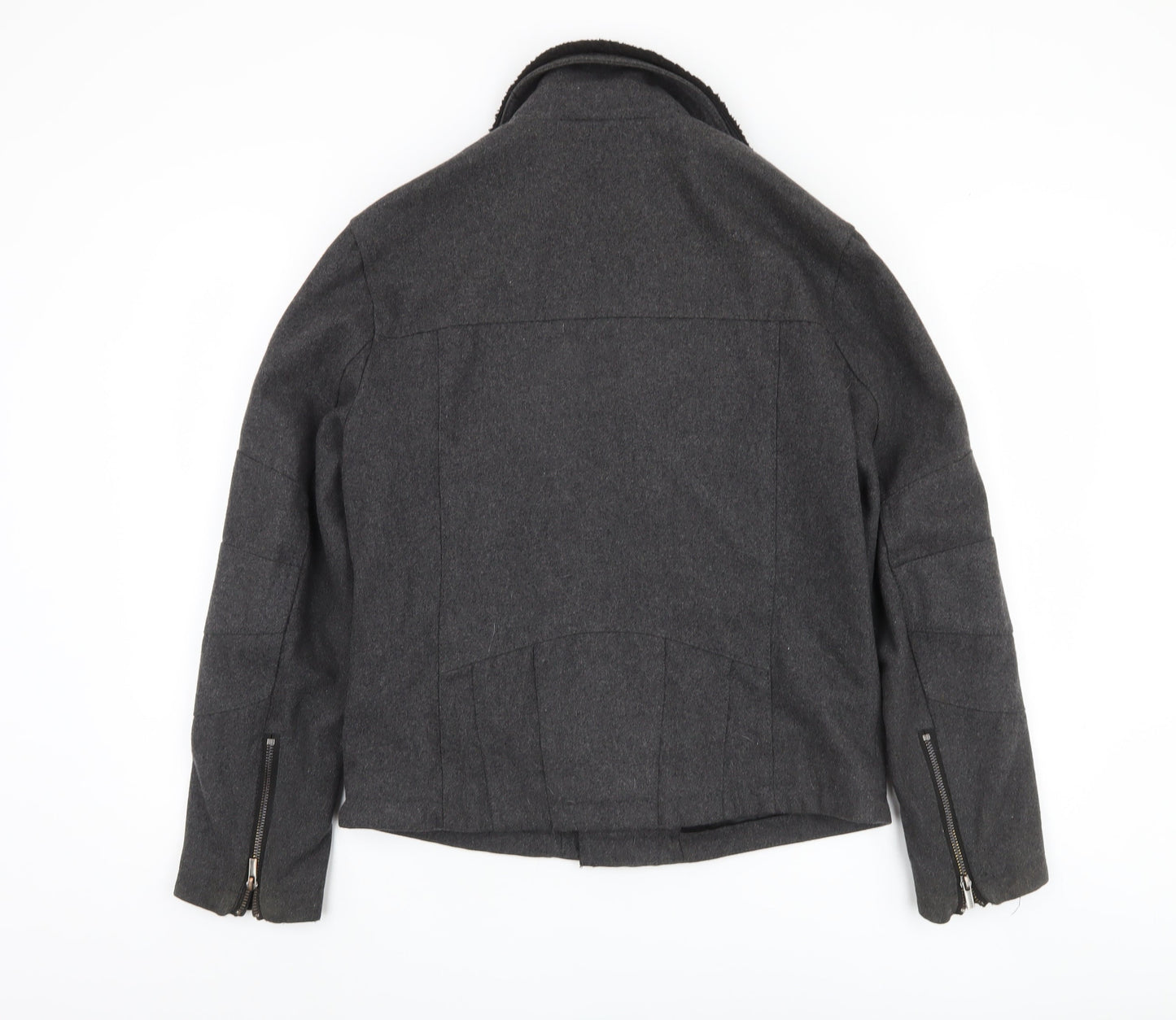 Mens UK Size M H&M Grey Biker Coat