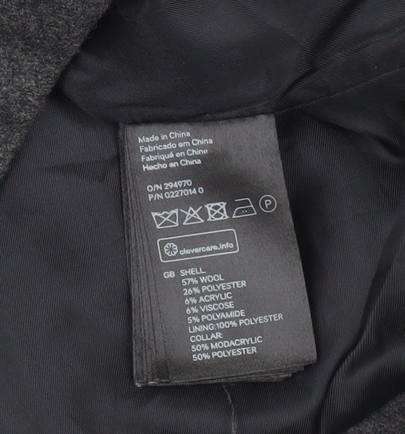 Mens UK Size M H&M Grey Biker Coat