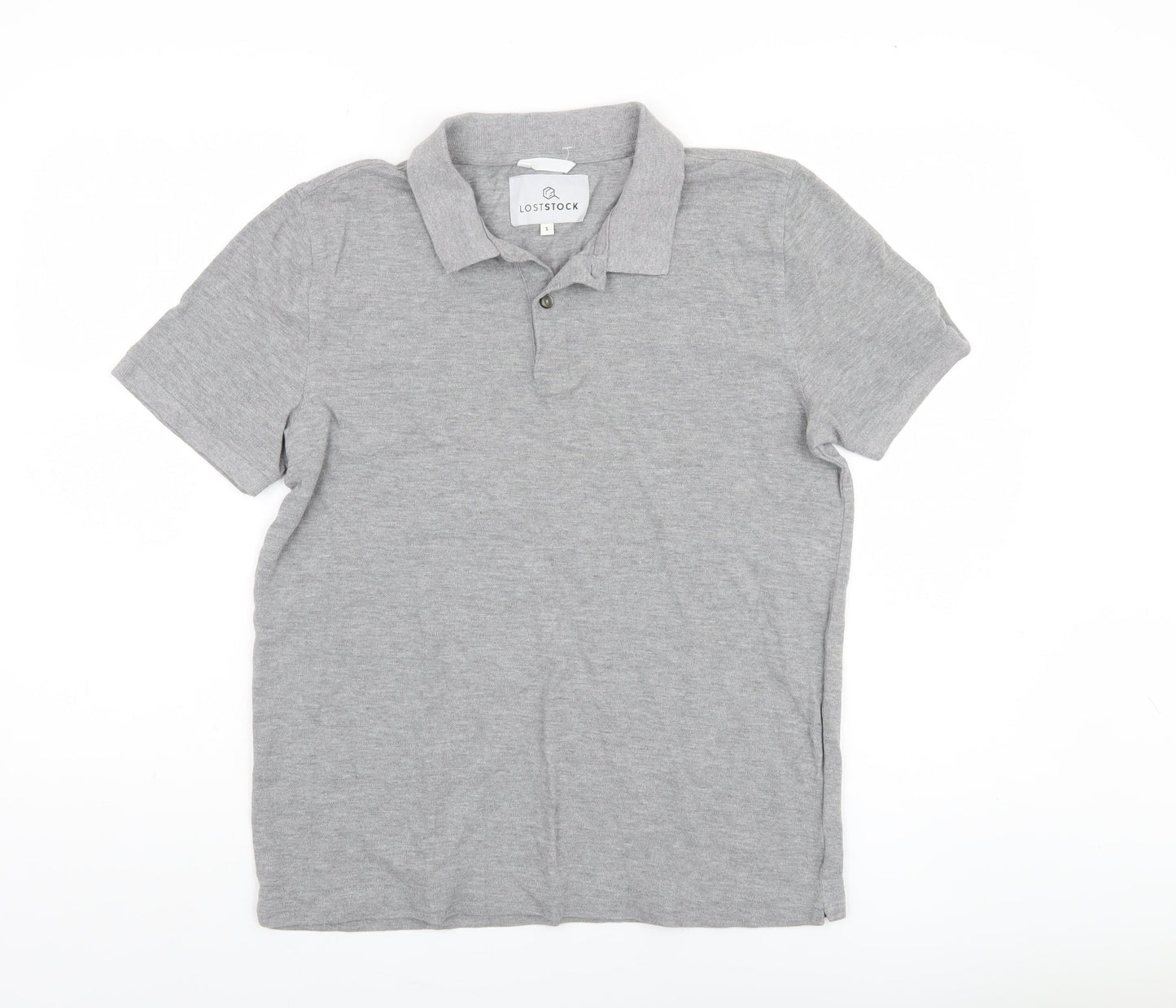 Lost Stock Men's Grey Polo Shirt Size Small