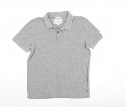 Lost Stock Men's Grey Polo Shirt Size Small