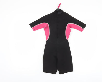 Tribord Girls Wetsuit 8 Years Black Pink Neoprene Short Sleeve