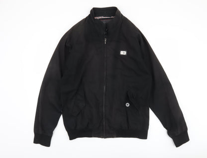 Mens UK Size XL Le Breve Black Bomber Jacket