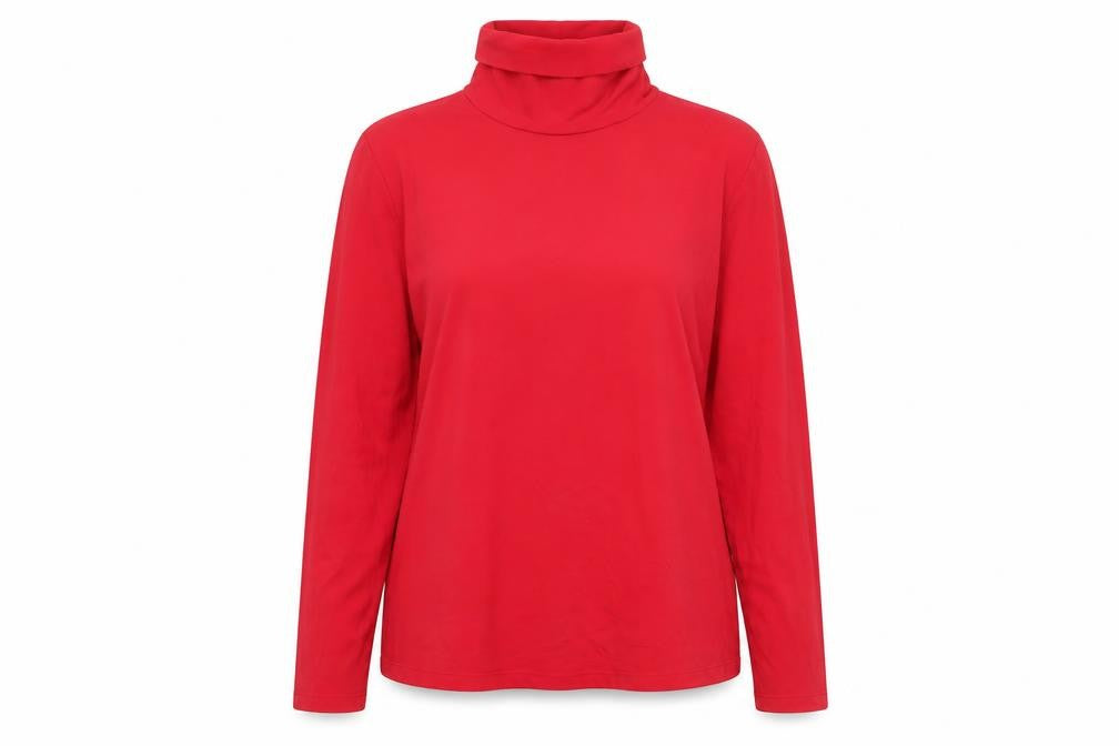 Womens UK Size L Land's End Red Basic Blouse