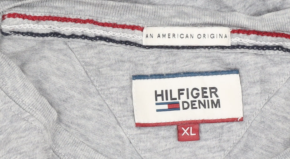 Tommy Hilfiger Men's Grey XL V-Neck T-Shirt