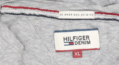 Tommy Hilfiger Men's Grey XL V-Neck T-Shirt