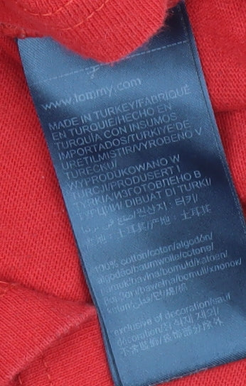 Tommy Jeans Men's Red M Crew Neck Logo T-Shirt