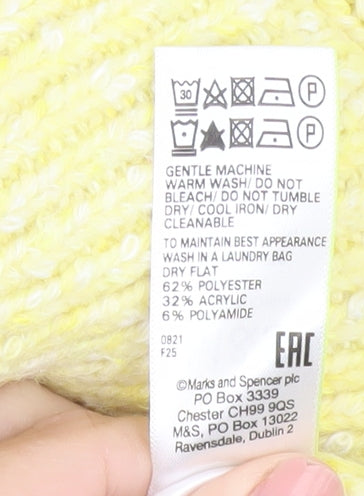 Womens UK Size M Marks and Spencer Yellow Pullover Jumper