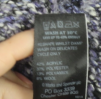Womens UK Size 14 Marks and Spencer Purple Cardigan Jumper