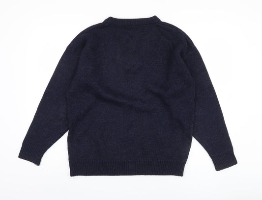 Peter Gribby Men’s Blue V-Neck Nature Pullover Jumper