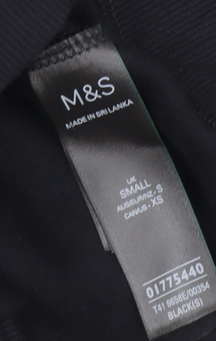 Marks & Spencer Black Unisex Sweatshirt S, Pullover Casual