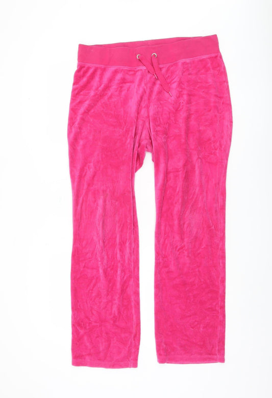 Yessica Women's Pink Velour Trousers