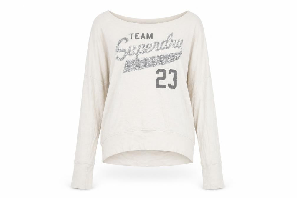 Womens UK Size S Superdry Beige Basic T-Shirt