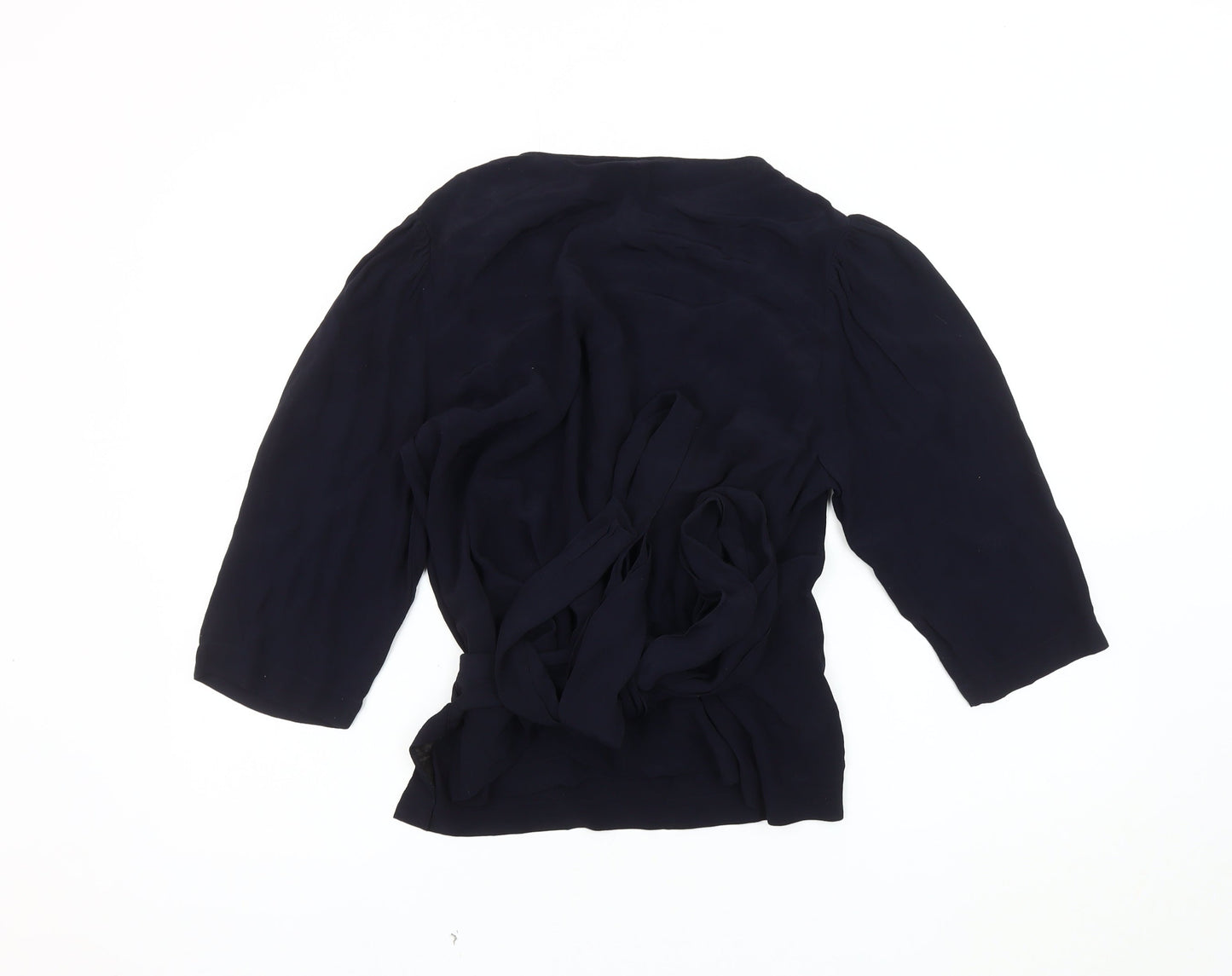 Womens UK Size 12 Editor's Cut Black Wrap Blouse