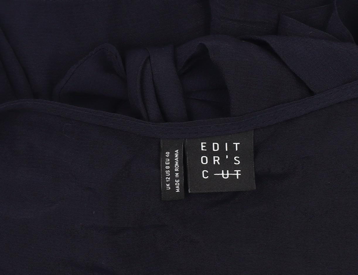 Womens UK Size 12 Editor's Cut Black Wrap Blouse