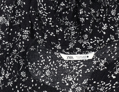 Zara Women's Black Floral Maxi Dress Size S