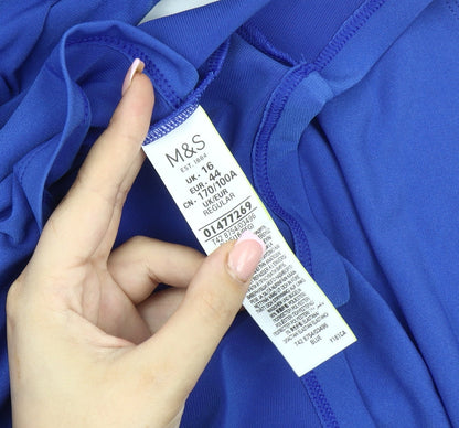 Marks and Spencer Women's Blue Wrap Dress Size 16