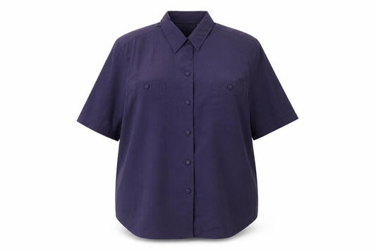 Front view of Principles Women's Blue Button-Up Shirt, size 18