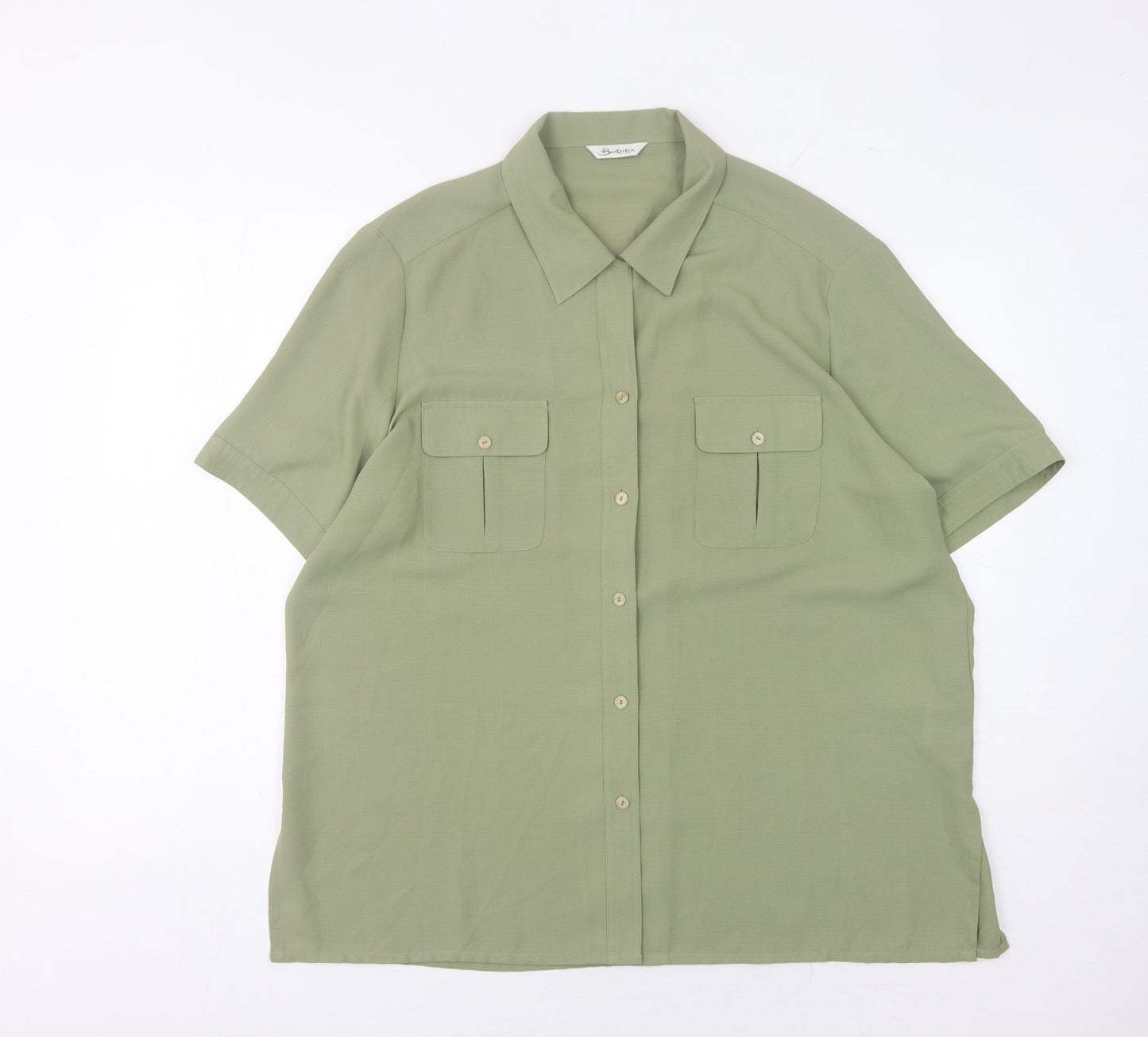 Womens UK Size 20 Berkertex Green  Button-Up
