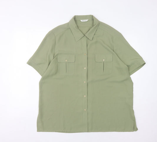 Womens UK Size 20 Berkertex Green  Button-Up