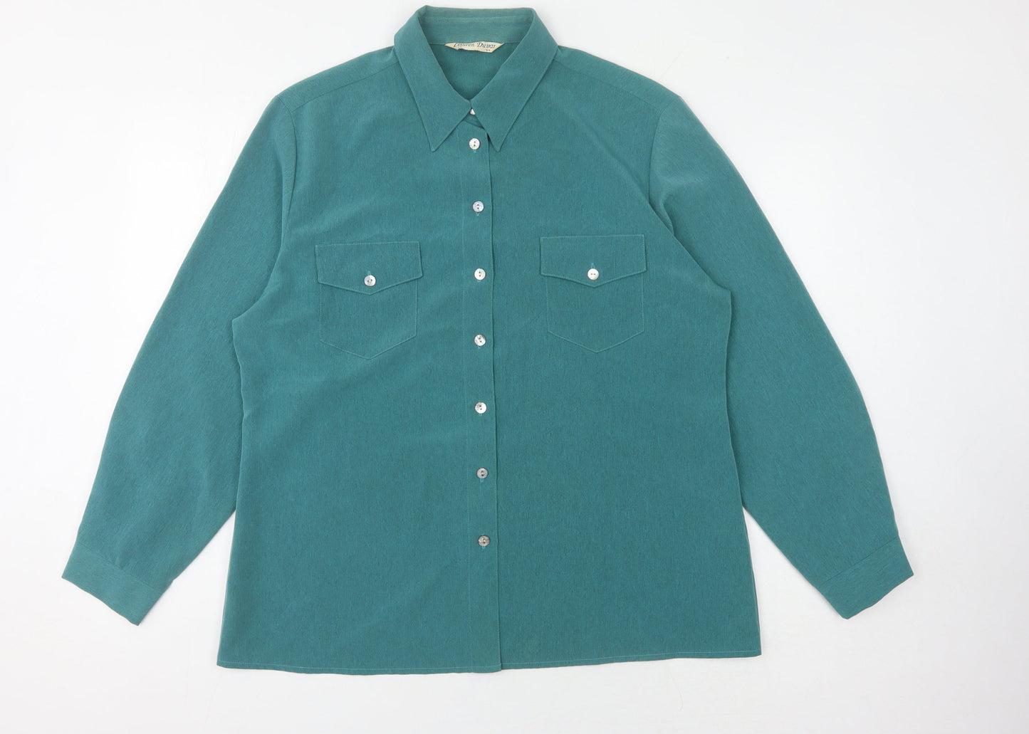 Womens UK Size 18 Lauren Duvar Green  Button-Up