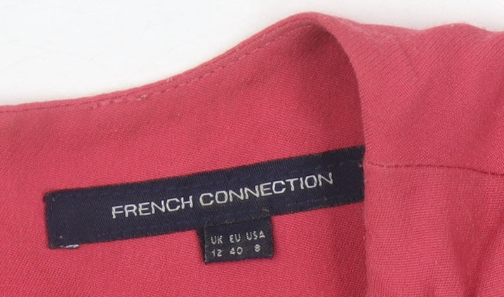 French Connection Women's Red Shift Dress Size 12