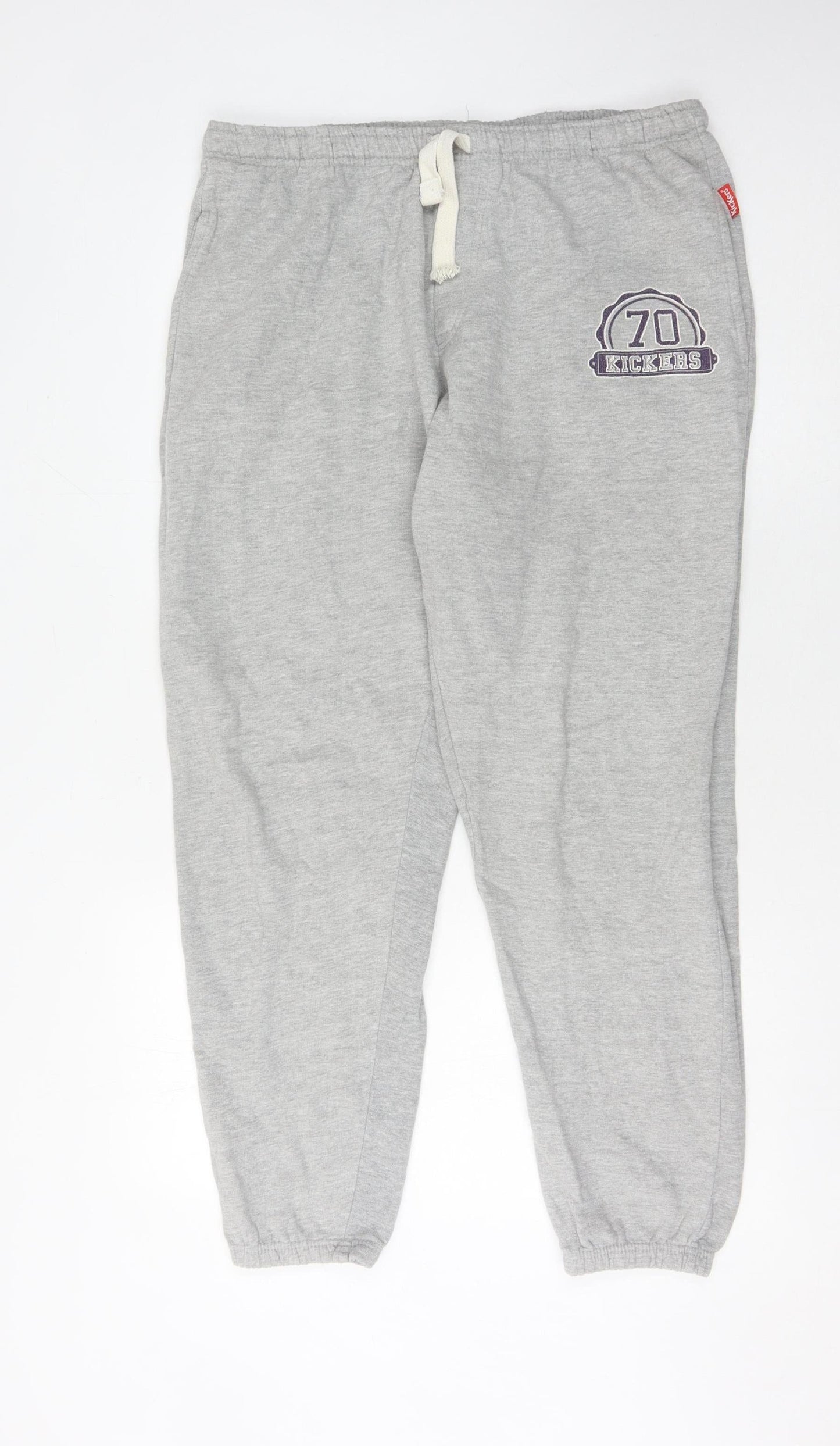 Kickers Men's Grey Sweatpants XL with Logo and Pockets