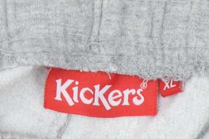 Kickers Men's Grey Sweatpants XL with Logo and Pockets