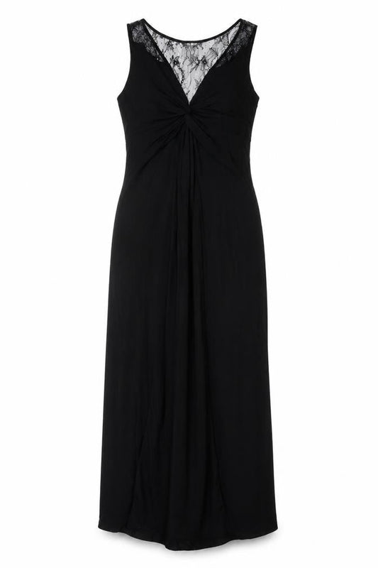 Coast Women's Black Long Dress 8 V-Neck Formal Elegance
