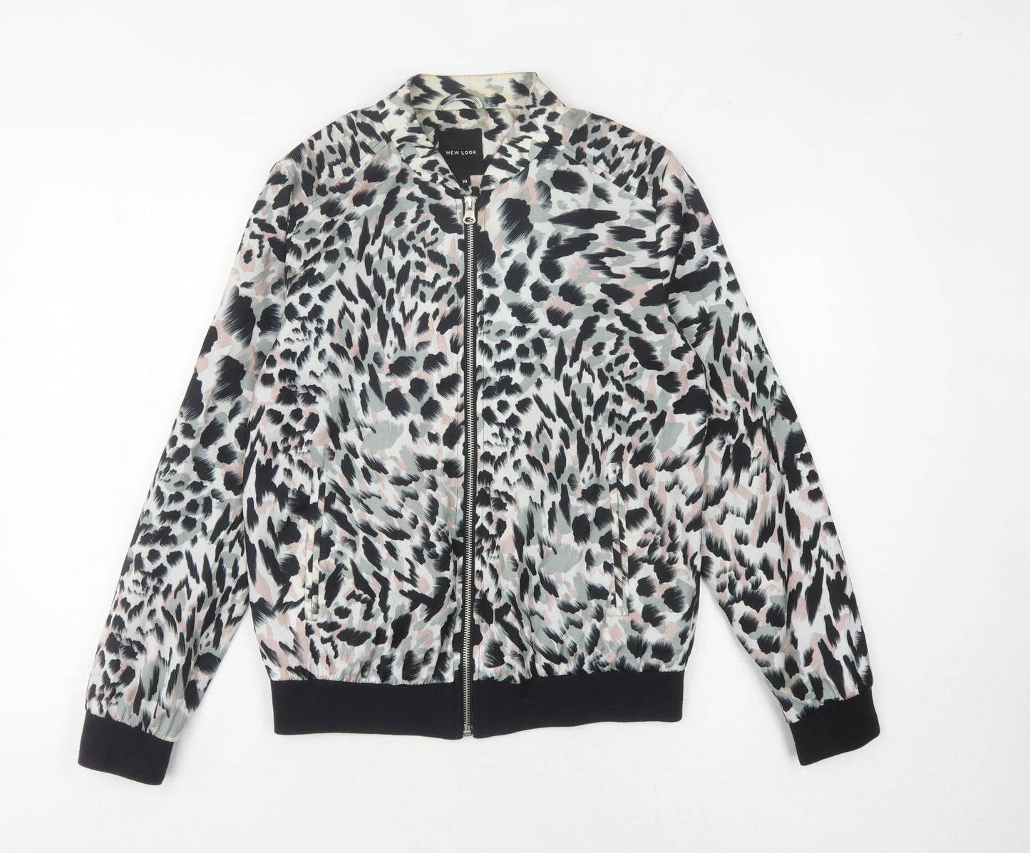 Womens UK Size 10 New Look Multicoloured Bomber Jacket