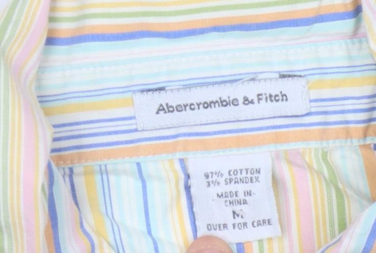 Abercrombie & Fitch Women's Multicoloured Striped Button-Up Shirt