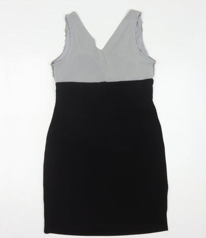 Enfocus Studio Women's Black Grey Sheath Dress Size 10