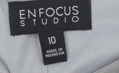 Enfocus Studio Women's Black Grey Sheath Dress Size 10